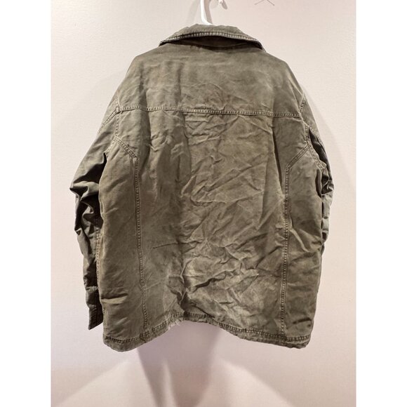 Vintage Olive Green Canvas Military Cargo Lined Field Jacket 257-AJC XXL Heavy - Picture 6 of 14